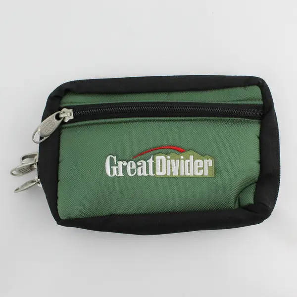 Great Divider Green and Black Pouch with Clip