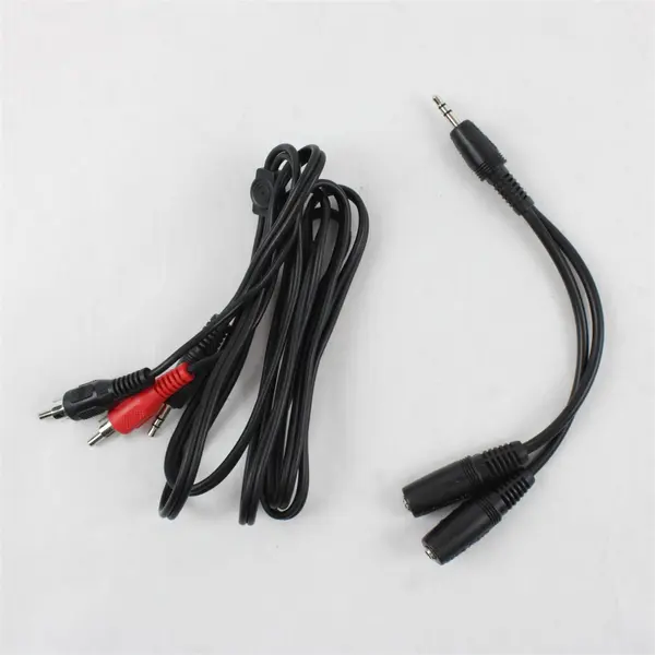 Lot of 2 Audio Cables RCA to Bare Wire & 3.5mm Y-Splitter Male to 2 Female