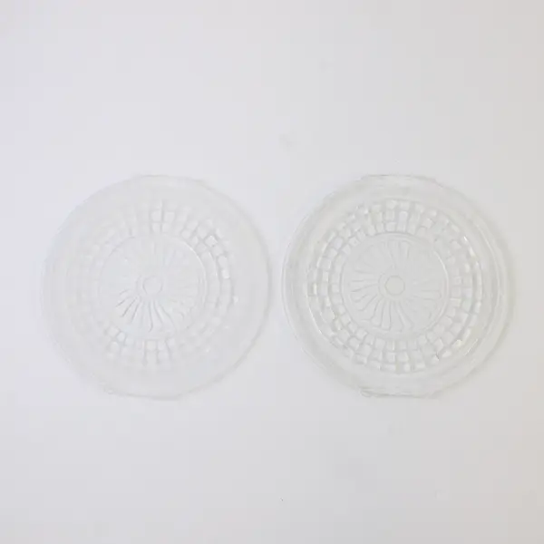 Lot Of 2 Federal Glass Company Unknown Pattern Round Salad Plates 7.25" Diameter