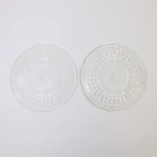 Lot Of 2 Federal Glass Company Unknown Pattern Round Salad Plates 7.25" Diameter