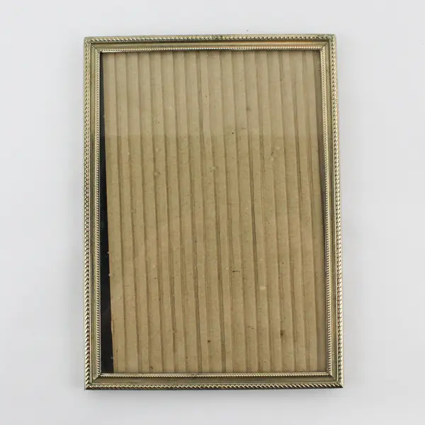 Lot of 2 Gold Tone Metal Standing Picture Photo Frames 5"x7" 