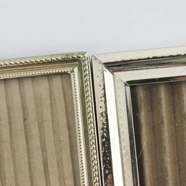Lot of 2 Gold Tone Metal Standing Picture Photo Frames 5"x7" 