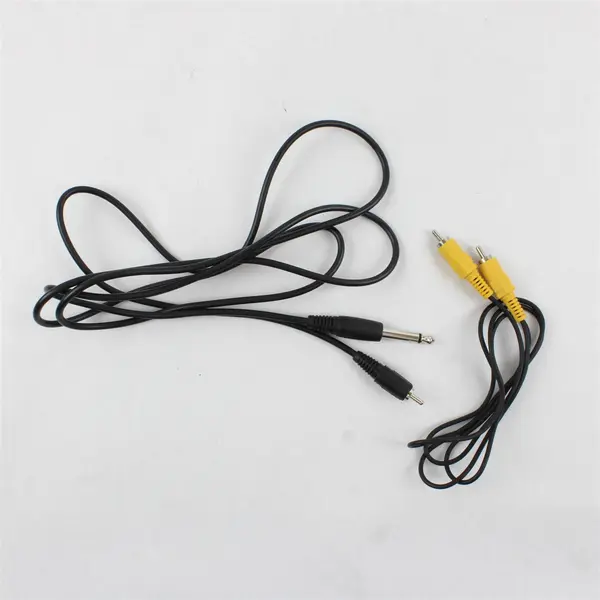 Lot of 2 A/V Cables 6.35mm Sync & RCA Composite - Used