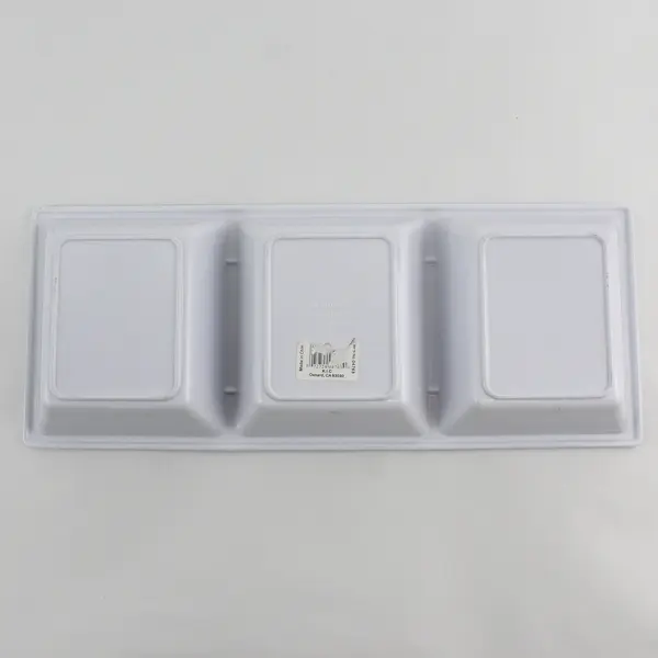 Blue & Green Themed 3-Compartment Serving Dish, #04763