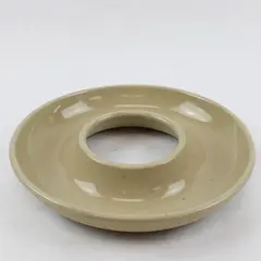 Unbranded Solid Beige Stoneware Ceramic Donut Shaped Serving Dish 11.25"