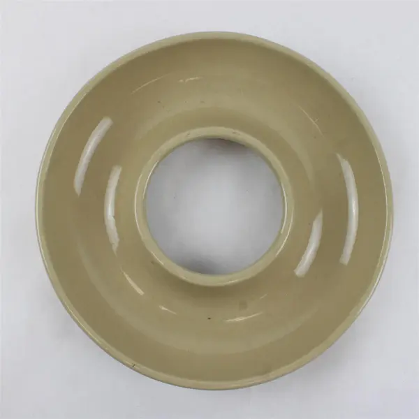 Unbranded Solid Beige Stoneware Ceramic Donut Shaped Serving Dish 11.25"