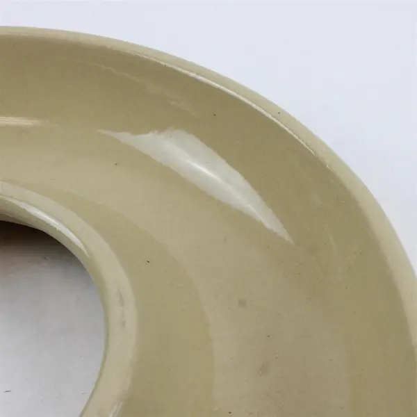 Unbranded Solid Beige Stoneware Ceramic Donut Shaped Serving Dish 11.25"