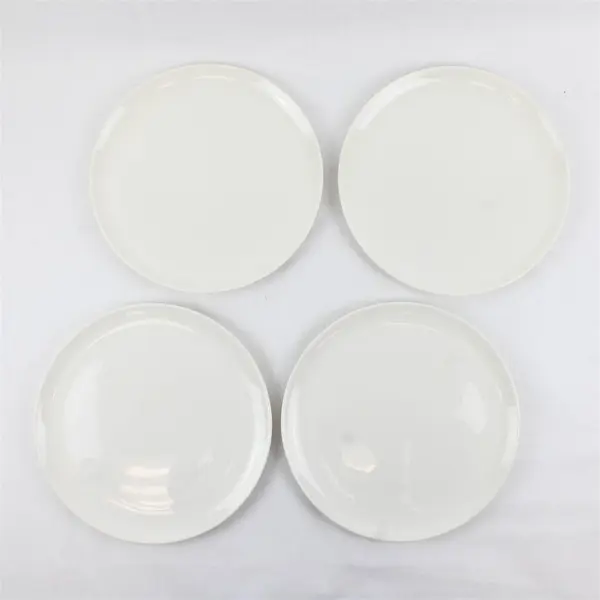 Lot Of 4 Syracuse Brand Serene Pattern White Ceramic Dinner Plates 10.75"