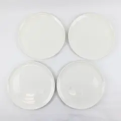 Lot Of 4 Syracuse Brand Serene Pattern White Ceramic Dinner Plates 10.75"