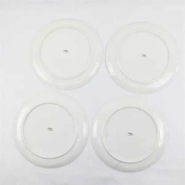 Lot Of 4 Syracuse Brand Serene Pattern White Ceramic Dinner Plates 10.75"