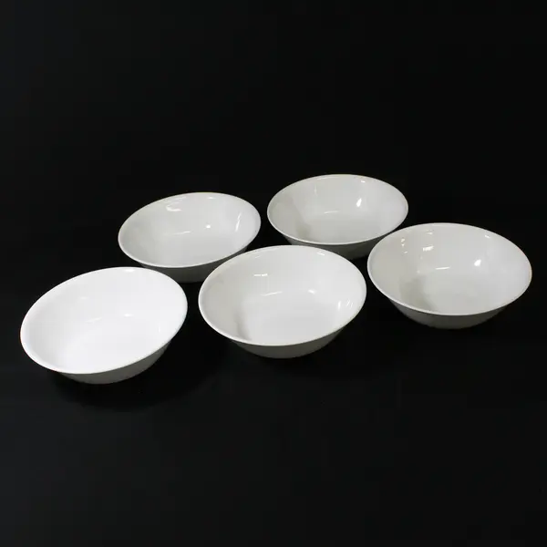 Set of 5 Corelle by Corning White Glass Bowls 8.5"