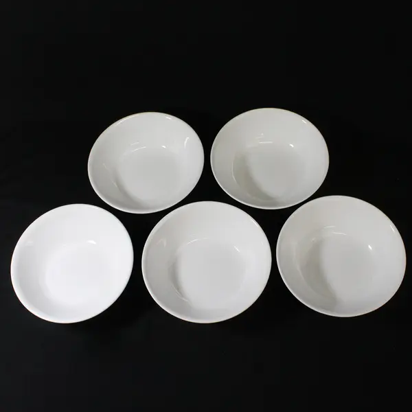 Set of 5 Corelle by Corning White Glass Bowls 8.5"