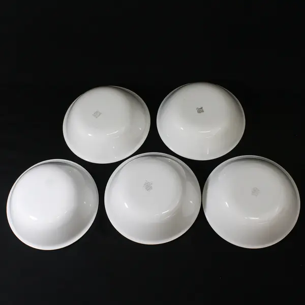 Set of 5 Corelle by Corning White Glass Bowls 8.5"