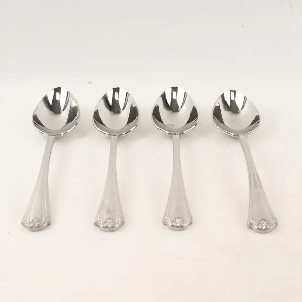 Ralph Lauren Mandarin Grove Stainless Oval Soup Spoons Set of 4