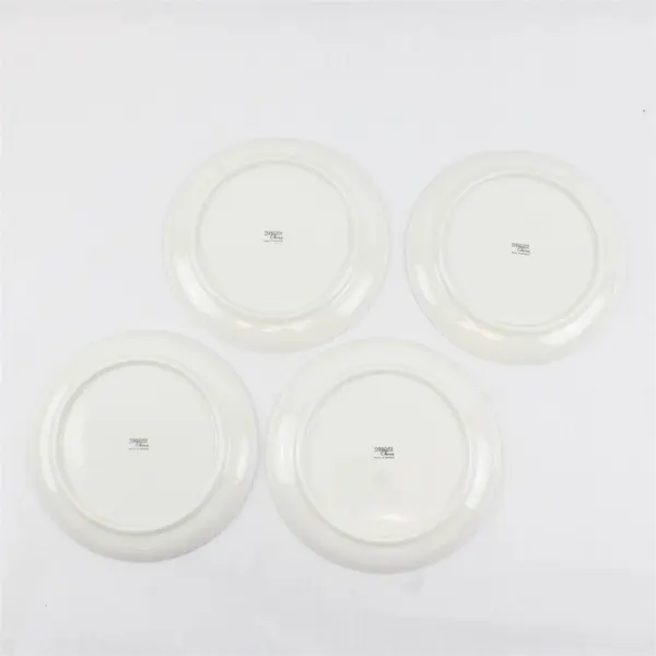 Lot Of 4 Syracuse Brand Serene Pattern White Ceramic Salad Plates 8.25"