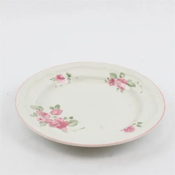 Lot Of 6 Gibson Designs Roseland Pattern Floral Ceramic Salad Plates 7.75"