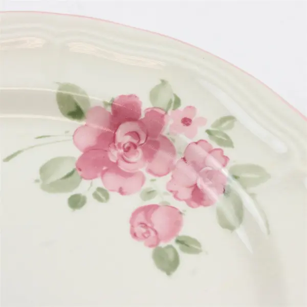 Lot Of 6 Gibson Designs Roseland Pattern Floral Ceramic Salad Plates 7.75"