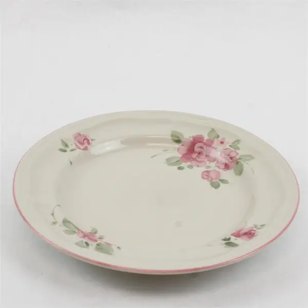 Lot Of 7 Gibson Designs Roseland Pattern Floral Ceramic Salad Plates 7.75"