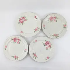 Lot Of 4 Gibson Designs Roseland Pattern Floral Ceramic Dinner Plates 10.75"
