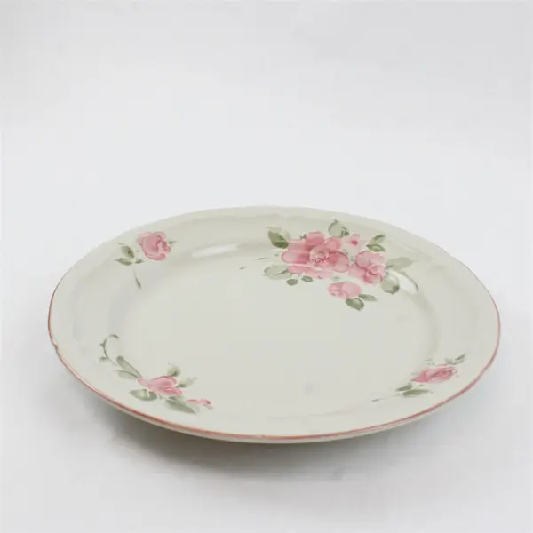 Lot Of 4 Gibson Designs Roseland Pattern Floral Ceramic Dinner Plates 10.75"