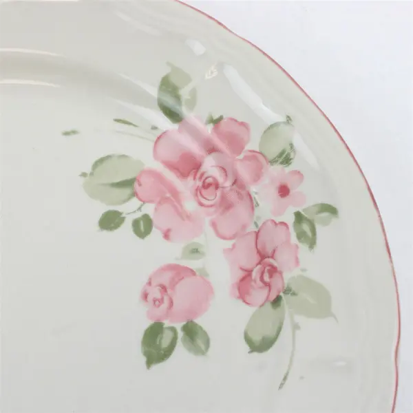 Lot Of 4 Gibson Designs Roseland Pattern Floral Ceramic Dinner Plates 10.75"