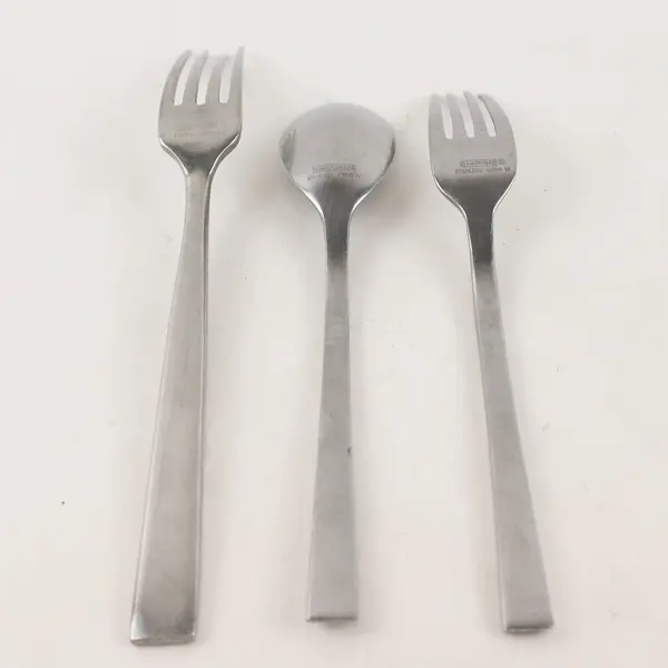 Lot of 3 Cambridge Clark Satin Stainless Fork Salad Fork & Place/Oval Soup Spoon