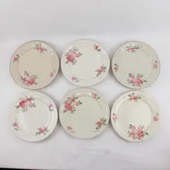 Lot Of 6 Gibson Designs Roseland Pattern Floral Ceramic Dinner Plates 10.75"