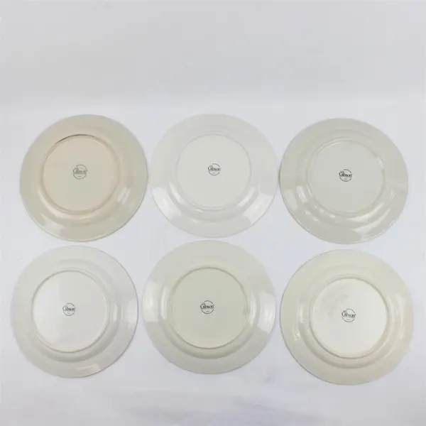 Lot Of 6 Gibson Designs Roseland Pattern Floral Ceramic Dinner Plates 10.75"