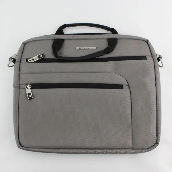 Samsonite Gray Laptop Carry Case 17" Model F00084 Zipper Top w/ Carrying Handle