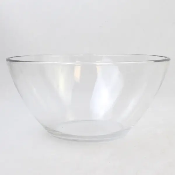 Arcoroc France Brand Clear Glass No Matter Mixing Bowl 9.25" Round 4.5" Tall