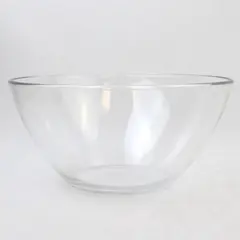 Arcoroc France Brand Clear Glass No Matter Mixing Bowl 9.25" Round 4.5" Tall
