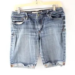 Abercrombie & Fitch Women's 10 30x9 Cuffed Perfect Stretch Denim Bermuda Shorts