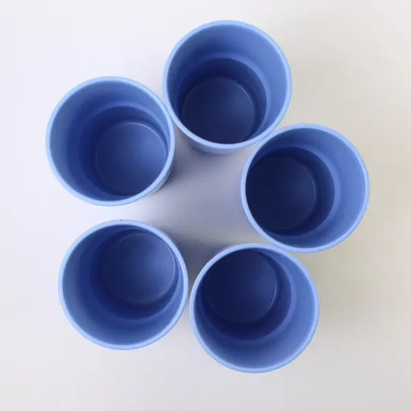 Set of 5 Light Blue Tupperware 12oz Plastic Drink Cups Dishwasher Safe