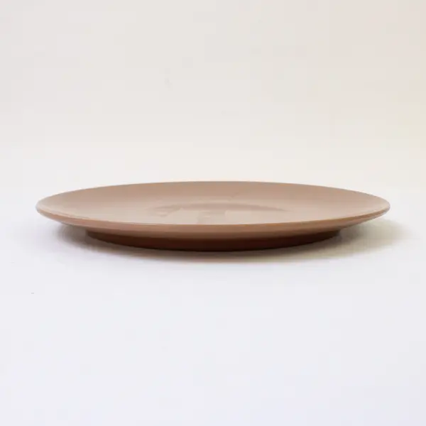 Set of 4 Light Brown Melamine Plates 6" Diameter - Durable Dinnerware