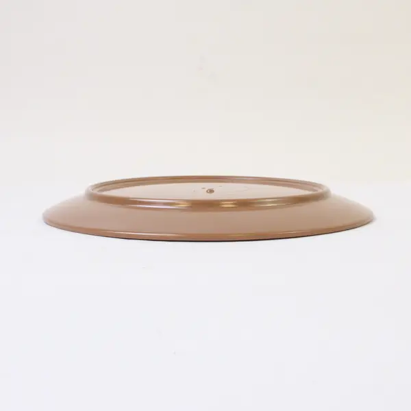 Set of 4 Light Brown Melamine Plates 6" Diameter - Durable Dinnerware