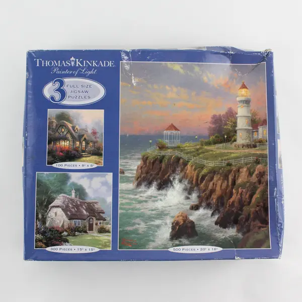 Thomas Kinkade Puzzle 3 in 1, Full size: 500, 300 & 100 pieces 2005 # 3532-4