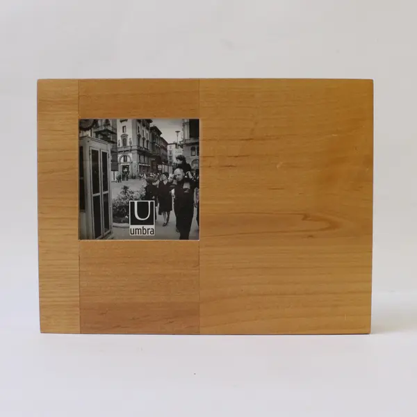 Umbra Natural Matchbox 3x3 Photo Frame Wood 6x8 New