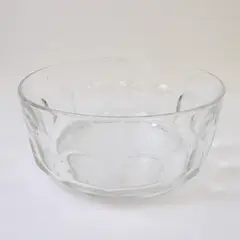 Vintage Arcoroc France Pressed Glass Thumbprint Serving Bowl 7in