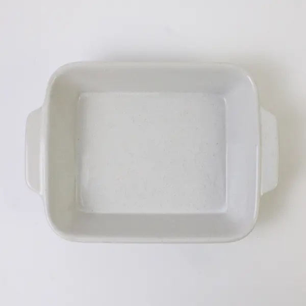 White Ceramic Rectangular Mini Baking Dish w/ Handles 8x5.5 Oven-Safe