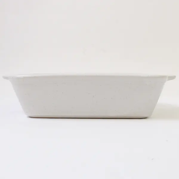 White Ceramic Rectangular Mini Baking Dish w/ Handles 8x5.5 Oven-Safe