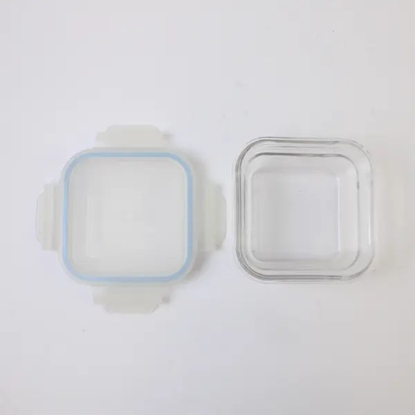 Glass Lock Square Glass Food Storage Container 4.5" Oven Safe Used