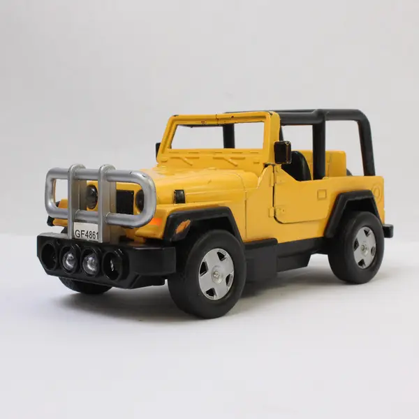 Playmaker Toys Power Jeeper Jeep A Yellow 1:32 Scale Diecast w/Pull Back Action 