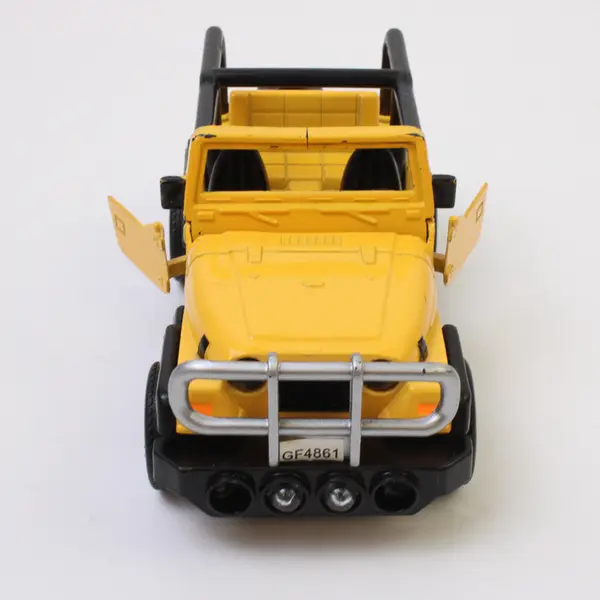 Playmaker Toys Power Jeeper Jeep A Yellow 1:32 Scale Diecast w/Pull Back Action 
