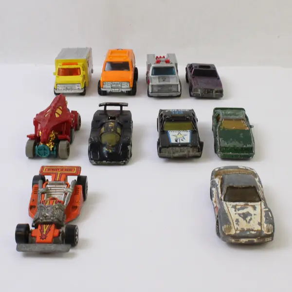 Lot of 10 Vintage Hot Wheel Toy Cars - Loose Diecast - 1970's & 1980's Only