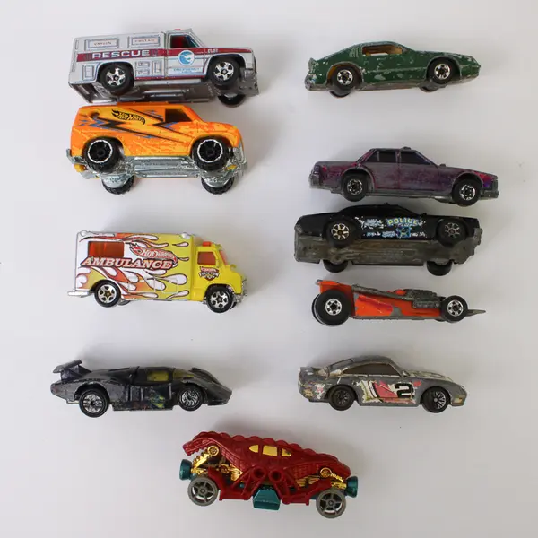 Lot of 10 Vintage Hot Wheel Toy Cars - Loose Diecast - 1970's & 1980's Only