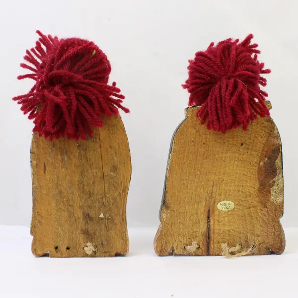Handmade Wooden Raggedy Ann & Andy Pair of Dolls Movable Legs Twine Rustic