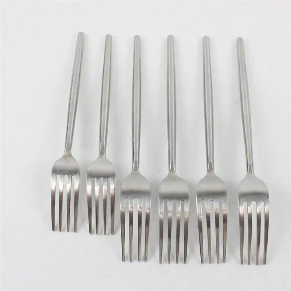 6 Cambridge Dinner Forks Stainless, India Pattern Unknown