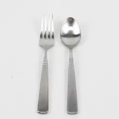  Lot of 2 Cambridge Stainless China Flatware Unknown Pattern