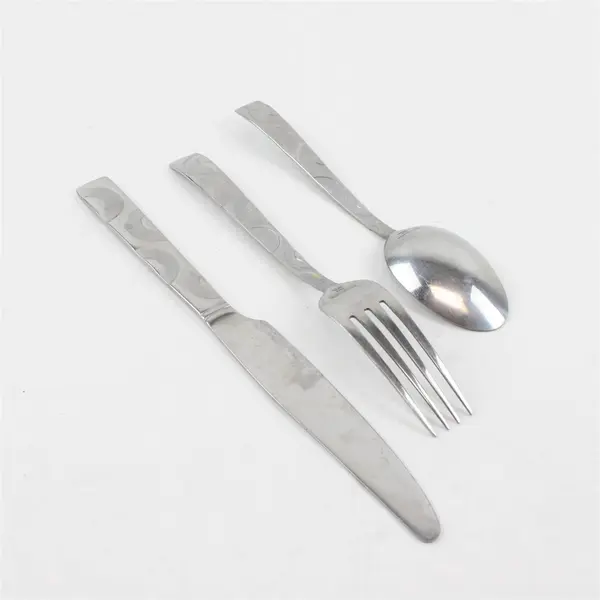 Mixed Lot of 12 18/0 Stainless Flatware in Pattern Wheels Frost by Pfaltzgraff