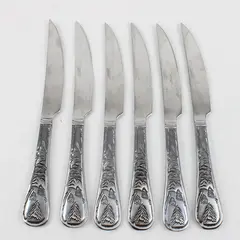 Lot of 6 Deer II (Satin) Steak Knives by Cambridge Stainless China
